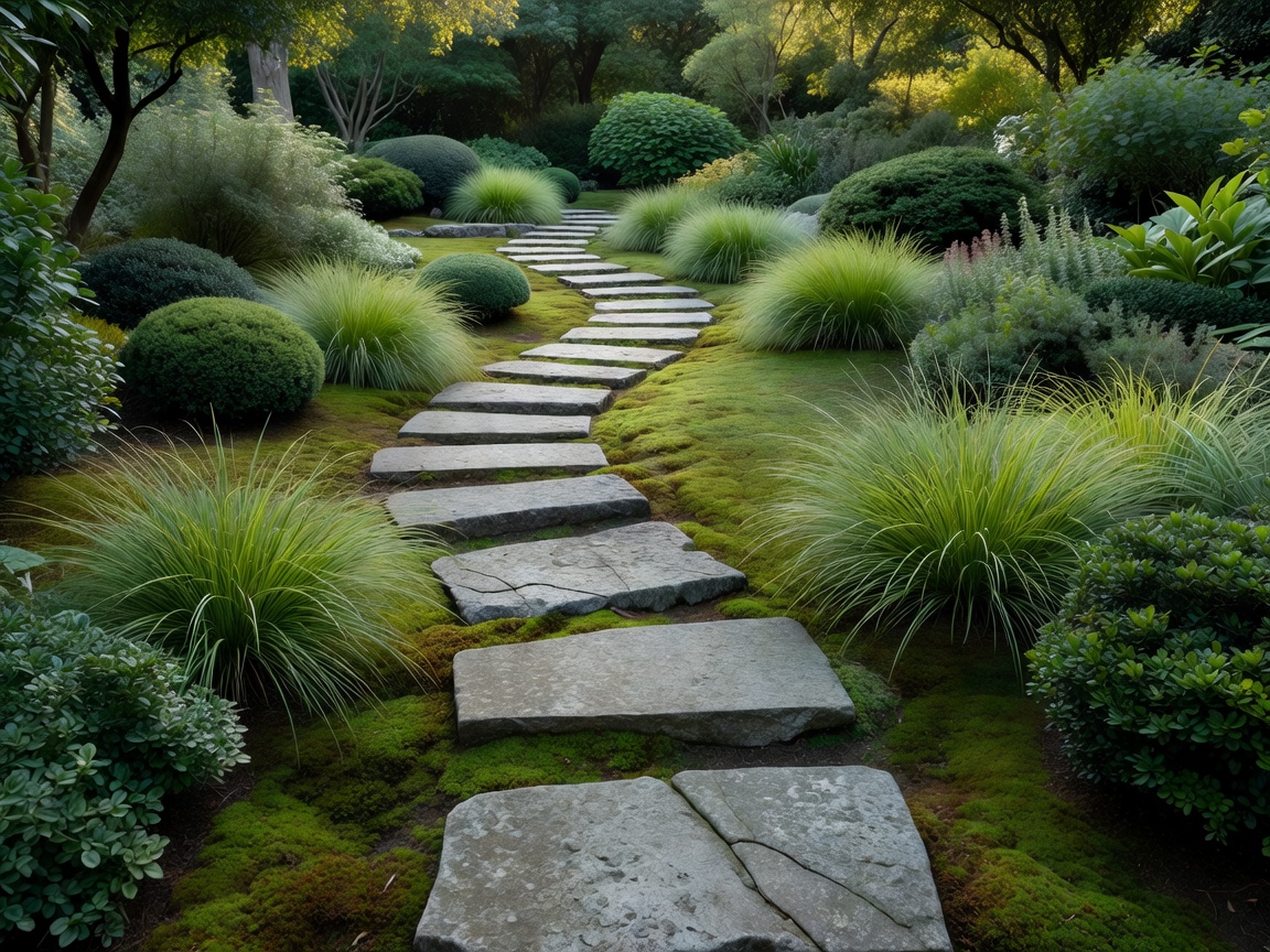 Stepping stone pathway through a lush minimalist garden - garden_pathway.jpg